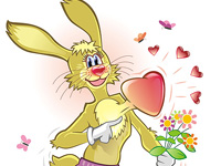 rabbit, bunny, beloved, blue, card, cartoon, celebration, comic, cupid, cute, emotion, feel, feeling, friend, friendship, funny, greet, greeting, happy, heart, illustration, love, purity, red, romance, romantic, smile, sweet, symbol, sympathy, valentine, valentines